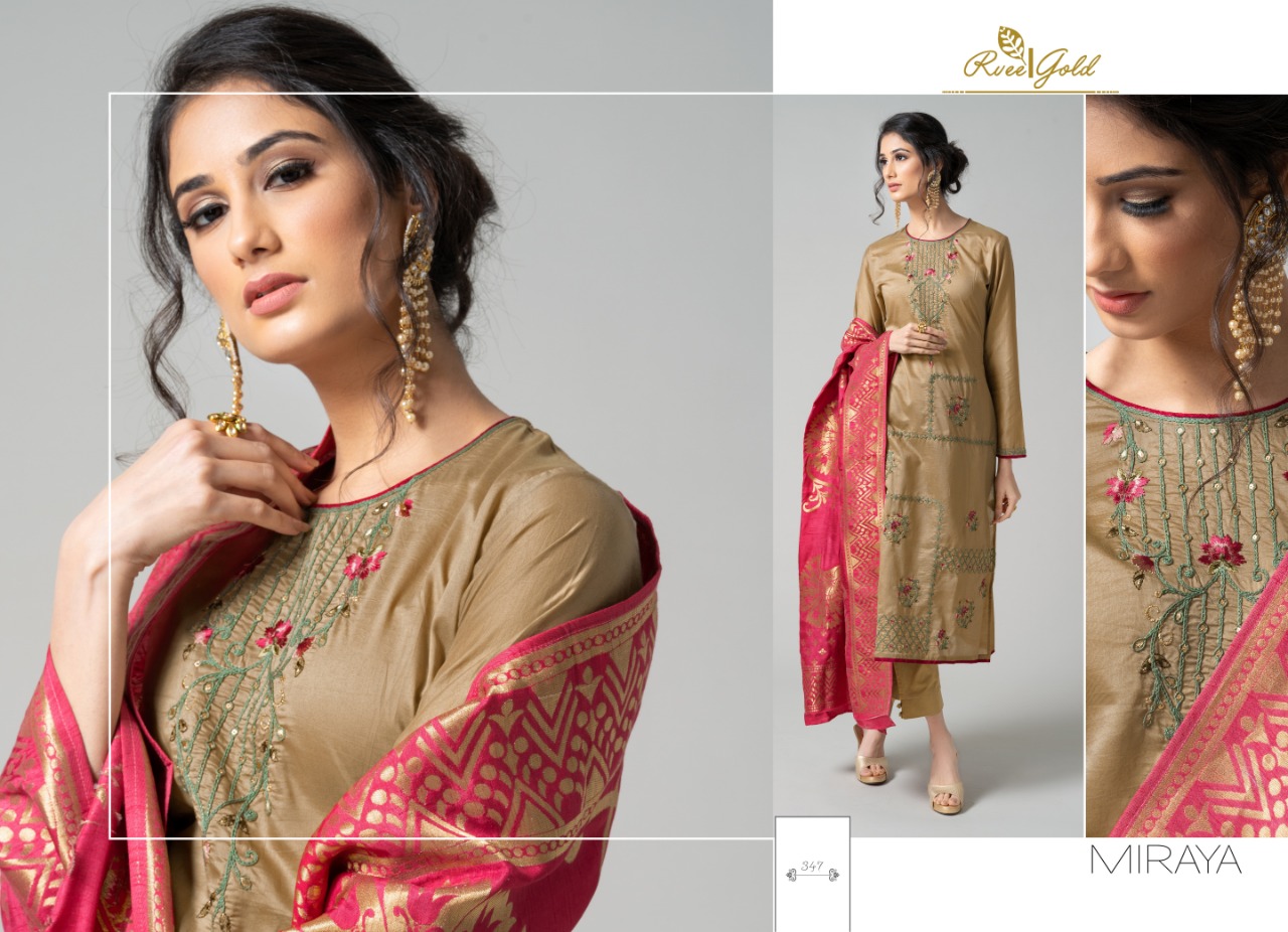 Rvee Gold Miraya Salwar Suit Wholesale Catalog 8 Pcs