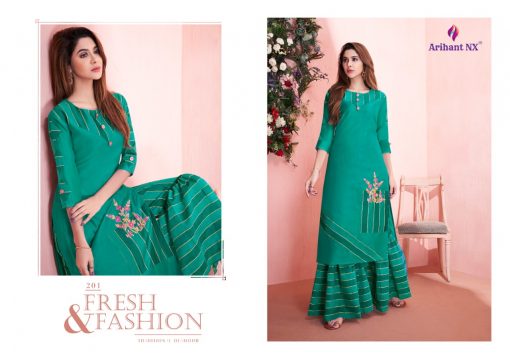 Arihant Nx Mehar Kurti with Palazzo or Pant or Sharara Wholesale Catalog 8 Pcs Suratfabric