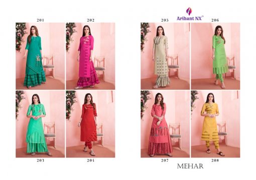 Arihant Nx Mehar Kurti with Palazzo or Pant or Sharara Wholesale Catalog 8 Pcs 14 510x359 - Arihant Nx Mehar Kurti with Palazzo or Pant or Sharara Wholesale Catalog 8 Pcs