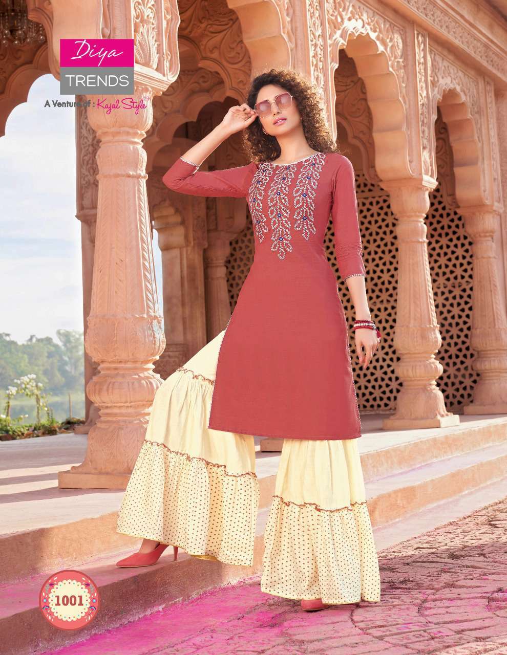 Buy MSM Designer Womens Rayon Bandhej Kurti with Skirt and Gotta Work  Malmal Dupatta PinkL at Amazonin