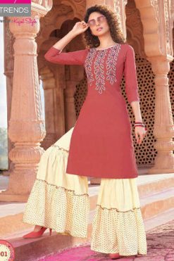 Diya Trends Bandhej Vol 1 by Kajal Style Kurti with Palazzo or Skirt or Sharara or Pant Wholesale Catalog 12 Pcs 247x371 - Diya Trends Bandhej Vol 1 by Kajal Style Kurti with Palazzo or Skirt or Sharara or Pant Wholesale Catalog 12 Pcs