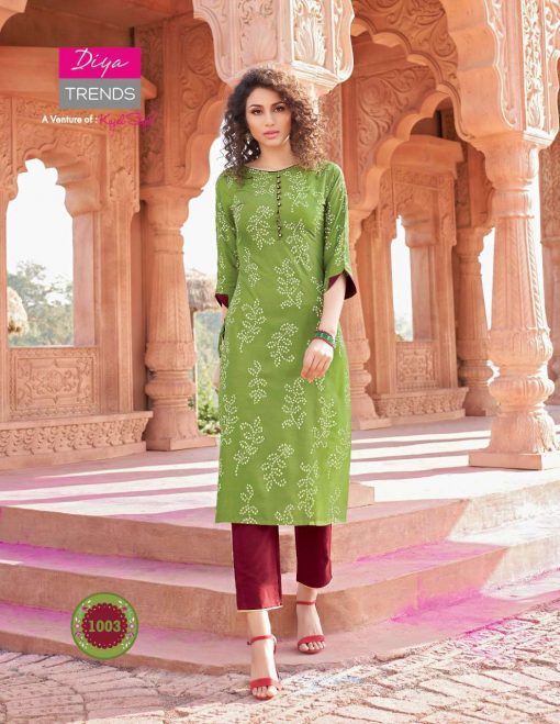 Diya Trends Bandhej Vol 1 by Kajal Style Kurti with Palazzo or Skirt or Sharara or Pant Wholesale Catalog 12 Pcs 3 510x659 - Diya Trends Bandhej Vol 1 by Kajal Style Kurti with Palazzo or Skirt or Sharara or Pant Wholesale Catalog 12 Pcs