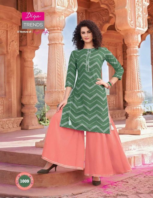 Diya Trends Bandhej Vol 1 by Kajal Style Kurti with Palazzo or Skirt or Sharara or Pant Wholesale Catalog 12 Pcs 8 510x659 - Diya Trends Bandhej Vol 1 by Kajal Style Kurti with Palazzo or Skirt or Sharara or Pant Wholesale Catalog 12 Pcs