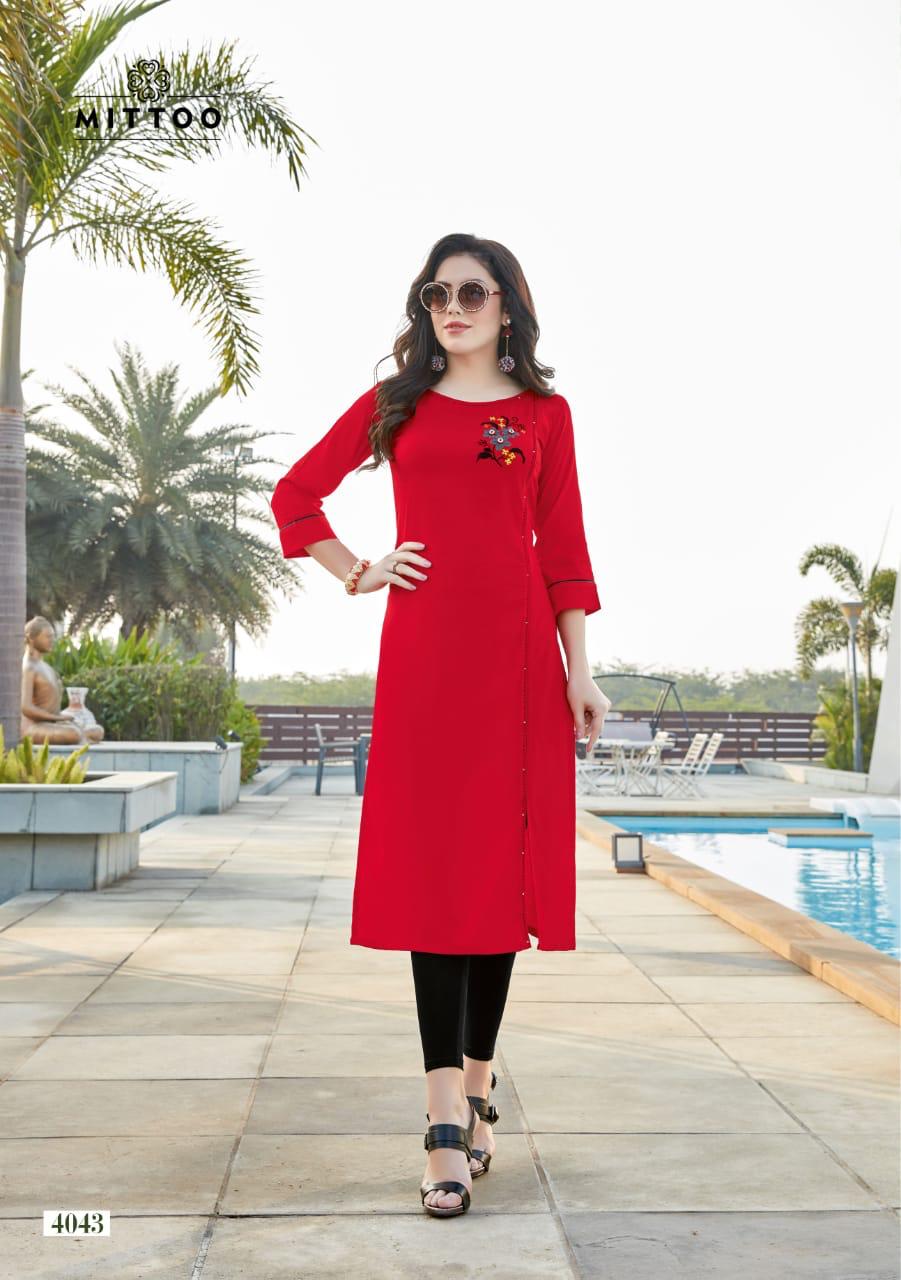 Buy Elegant Long Kurti with Side Button Design and Side Slit (X-Large,  Henna) at Amazon.in