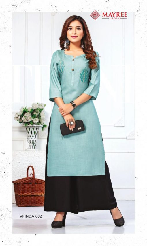 Mayree India Vrinda Kurti with Palazzo Wholesale Catalog 10 Pcs 5 510x850 - Mayree India Vrinda Kurti with Palazzo Wholesale Catalog 10 Pcs