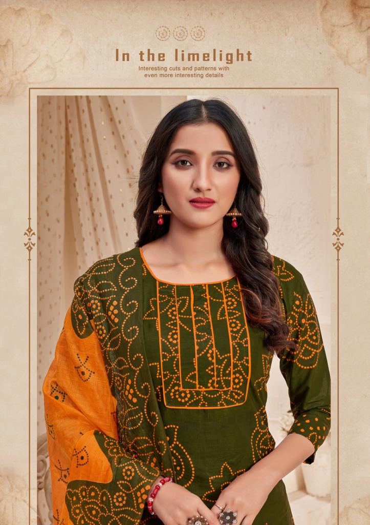 Bandhani on Chanderi Palazzo Suit Set - Green – Naina Jain