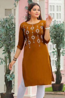 Pk Fashion Rainbow Vol 1 Kurti Wholesale Catalog 21 Pcs