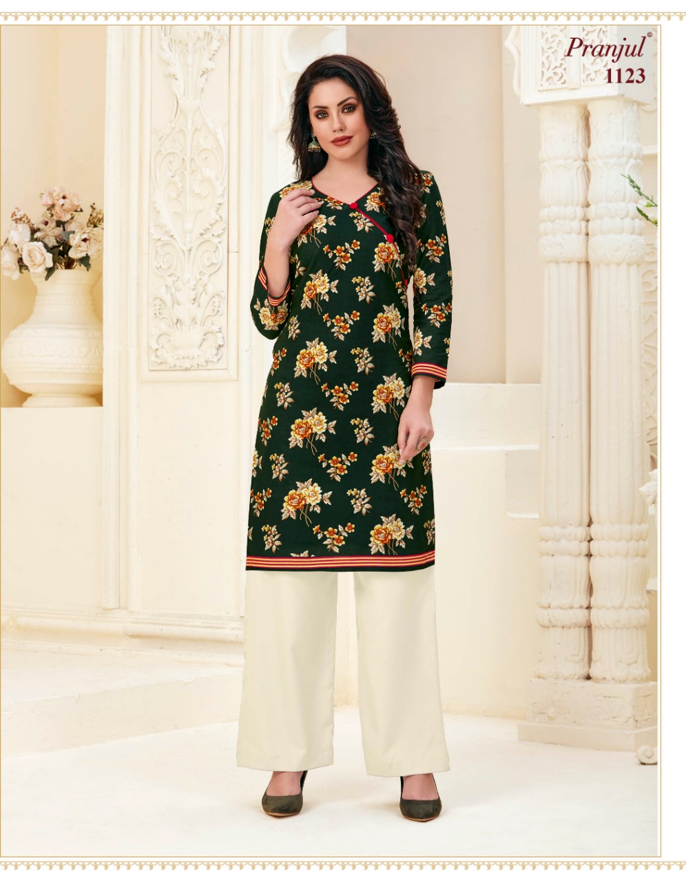 Pranjul Stitched Cotton suit with patiala pant and Duppatta set(Without  Lining)