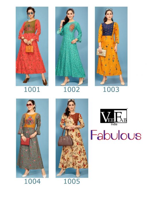 Vee Fab Fabulous Kurti Wholesale Catalog 5 Pcs 6 510x680 - Vee Fab Fabulous Kurti Wholesale Catalog 5 Pcs