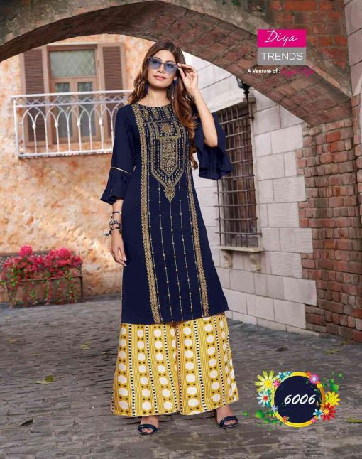 Diya Trends Biba’s Vol 6 by Kajal Style Kurti with Palazzo or Pant Wholesale Catalog 14 Pcs 8 510x646 - Diya Trends Biba’s Vol 6 by Kajal Style Kurti with Palazzo or Pant Wholesale Catalog 14 Pcs