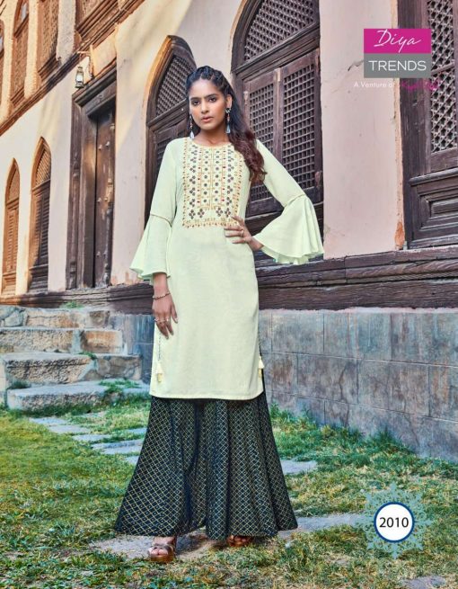 Diya Trends Florence Vol 2 by Kajal Style Kurti with Palazzo Skirt Sharara Wholesale Catalog 10 Pcs 10 510x655 - Diya Trends Florence Vol 2 by Kajal Style Kurti with Palazzo Skirt Sharara Wholesale Catalog 10 Pcs