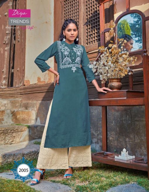 Diya Trends Florence Vol 2 by Kajal Style Kurti with Palazzo Skirt Sharara Wholesale Catalog 10 Pcs 5 510x655 - Diya Trends Florence Vol 2 by Kajal Style Kurti with Palazzo Skirt Sharara Wholesale Catalog 10 Pcs