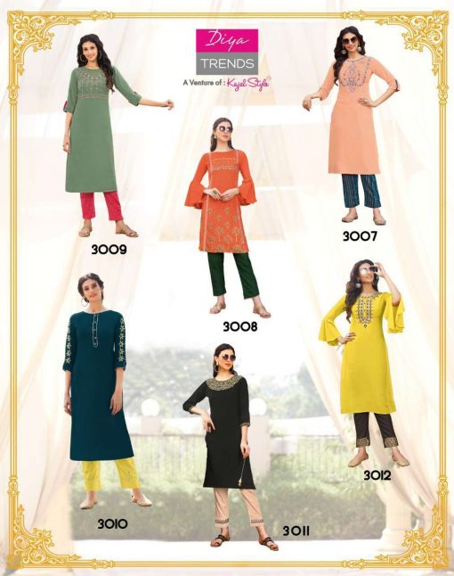 Diya Trends Forever Vol 3 by Kajal Style Kurti with Pant Wholesale Catalog 12 Pcs 13 510x646 - Diya Trends Forever Vol 3 by Kajal Style Kurti with Pant Wholesale Catalog 12 Pcs
