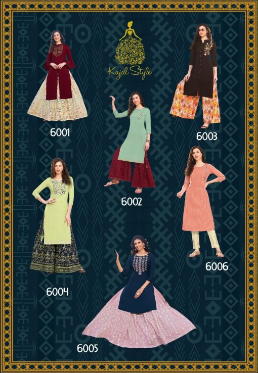 Kajal Style Fashion Label Vol 6 Kurti with Palazzo Sharara Pant Skirt Wholesale Catalog 12 Pcs 13 510x738 - Kajal Style Fashion Label Vol 6 Kurti with Palazzo Sharara Pant Skirt Wholesale Catalog 12 Pcs