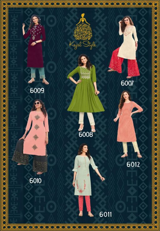 Kajal Style Fashion Label Vol 6 Kurti with Palazzo Sharara Pant Skirt Wholesale Catalog 12 Pcs 14 510x738 - Kajal Style Fashion Label Vol 6 Kurti with Palazzo Sharara Pant Skirt Wholesale Catalog 12 Pcs