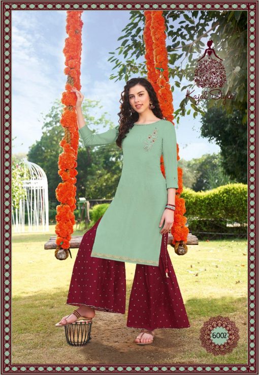 Kajal Style Fashion Label Vol 6 Kurti with Palazzo Sharara Pant Skirt Wholesale Catalog 12 Pcs 2 510x738 - Kajal Style Fashion Label Vol 6 Kurti with Palazzo Sharara Pant Skirt Wholesale Catalog 12 Pcs