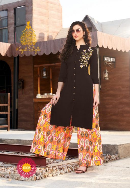 Kajal Style Fashion Label Vol 6 Kurti with Palazzo Sharara Pant Skirt Wholesale Catalog 12 Pcs 3 510x738 - Kajal Style Fashion Label Vol 6 Kurti with Palazzo Sharara Pant Skirt Wholesale Catalog 12 Pcs