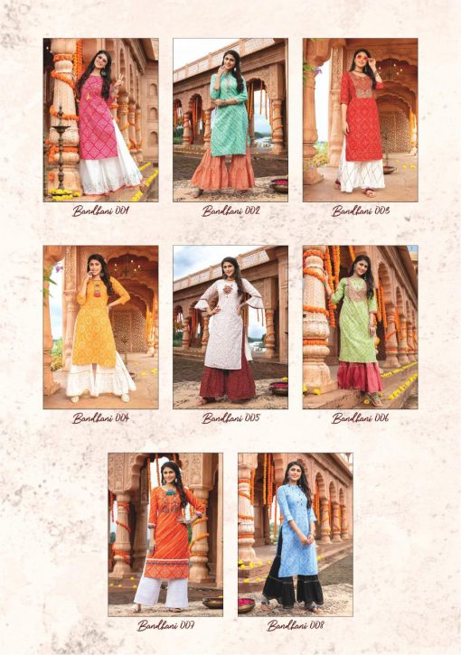 Kiana Bandhani Kurti with Palazzo Skirt Sharara Wholesale Catalog 8 Pcs 21 510x725 - Kiana Bandhani Kurti with Palazzo Skirt Sharara Wholesale Catalog 8 Pcs