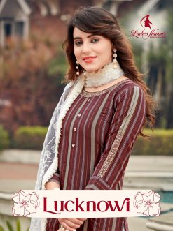 Ladies Flavour Lucknowi Kurti with Bottom Dupatta Wholesale Catalog 7 Pcs