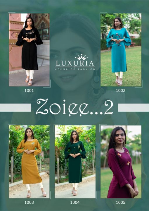 Luxuria Zoiee Vol 2 Kurti with Pant Wholesale Catalog 5 Pcs 7 510x721 - Luxuria Zoiee Vol 2 Kurti with Pant Wholesale Catalog 5 Pcs