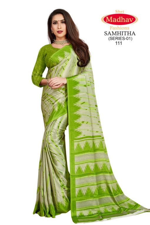 Madhav Fashion Samhitha Vol 1 Saree Sari Wholesale Catalog 9 Pcs 9 510x765 - Madhav Fashion Samhitha Vol 1 Saree Sari Wholesale Catalog 9 Pcs