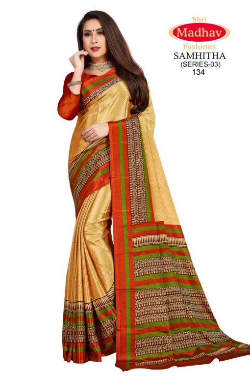 Madhav Fashion Samhitha Vol 3 Saree Sari Wholesale Catalog 9 Pcs 1 510x765 - Madhav Fashion Samhitha Vol 3 Saree Sari Wholesale Catalog 9 Pcs