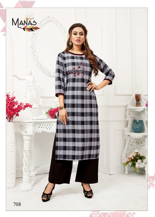 Manas Checks Plazzo Kurti with Palazzo Wholesale Catalog 8 Pcs 10 510x712 - Manas Checks Plazzo Kurti with Palazzo Wholesale Catalog 8 Pcs