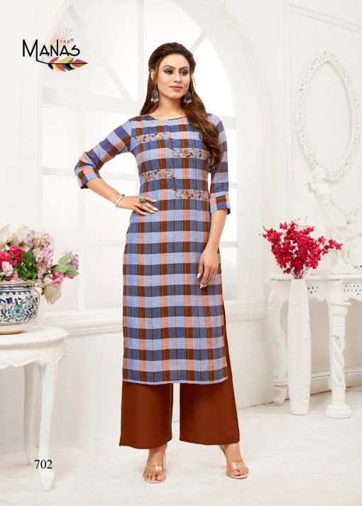 Manas Checks Plazzo Kurti with Palazzo Wholesale Catalog 8 Pcs 5 510x712 - Manas Checks Plazzo Kurti with Palazzo Wholesale Catalog 8 Pcs