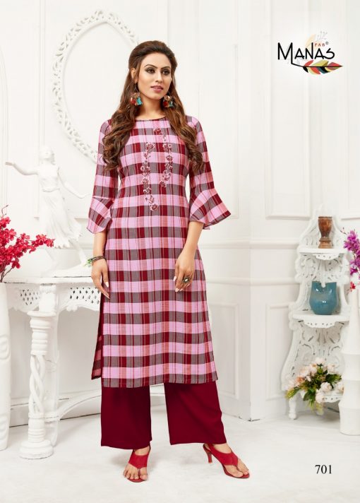 Manas Checks Plazzo Kurti with Palazzo Wholesale Catalog 8 Pcs 6 510x712 - Manas Checks Plazzo Kurti with Palazzo Wholesale Catalog 8 Pcs