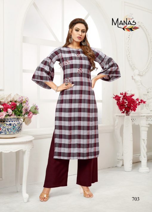 Manas Checks Plazzo Kurti with Palazzo Wholesale Catalog 8 Pcs 7 510x712 - Manas Checks Plazzo Kurti with Palazzo Wholesale Catalog 8 Pcs