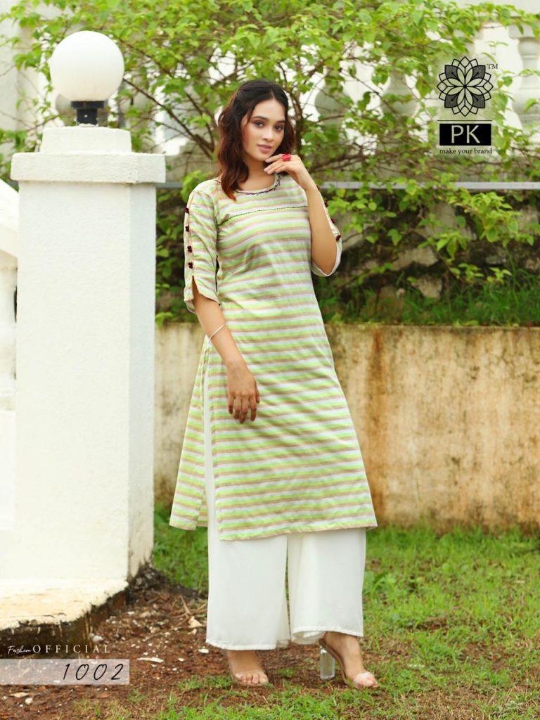 Pk Fashion Official Vol 1 Kurti Wholesale Catalog 9 Pcs