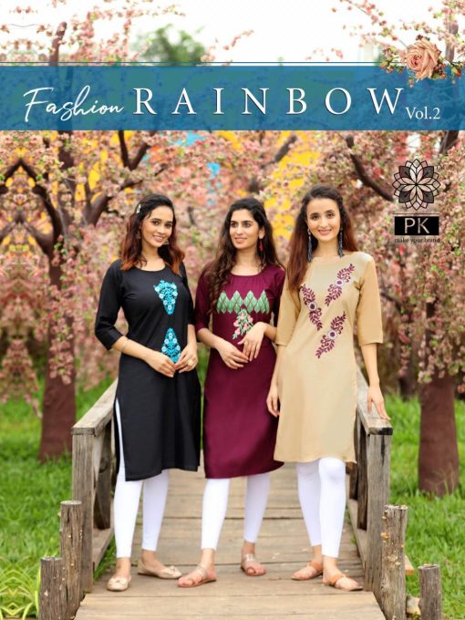 Pk Fashion Rainbow Vol 2 Kurti Wholesale Catalog 20 Pcs 21 510x680 - Pk Fashion Rainbow Vol 2 Kurti Wholesale Catalog 20 Pcs