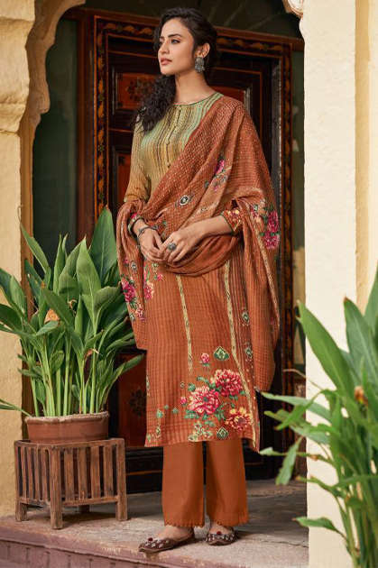 Shahnaz Arts Gulshan Vol 5 Pashmina Salwar Suit Wholesale Catalog 8 Pcs