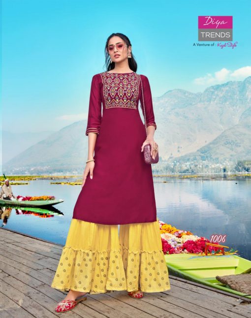 Diya Trends Fashion Festive Vol 1 by Kajal Style Kurti with Palazzo Pant Sharara Wholesale Catalog 10 Pcs 3 510x646 - Diya Trends Fashion Festive Vol 1 by Kajal Style Kurti with Palazzo Pant Sharara Wholesale Catalog 10 Pcs