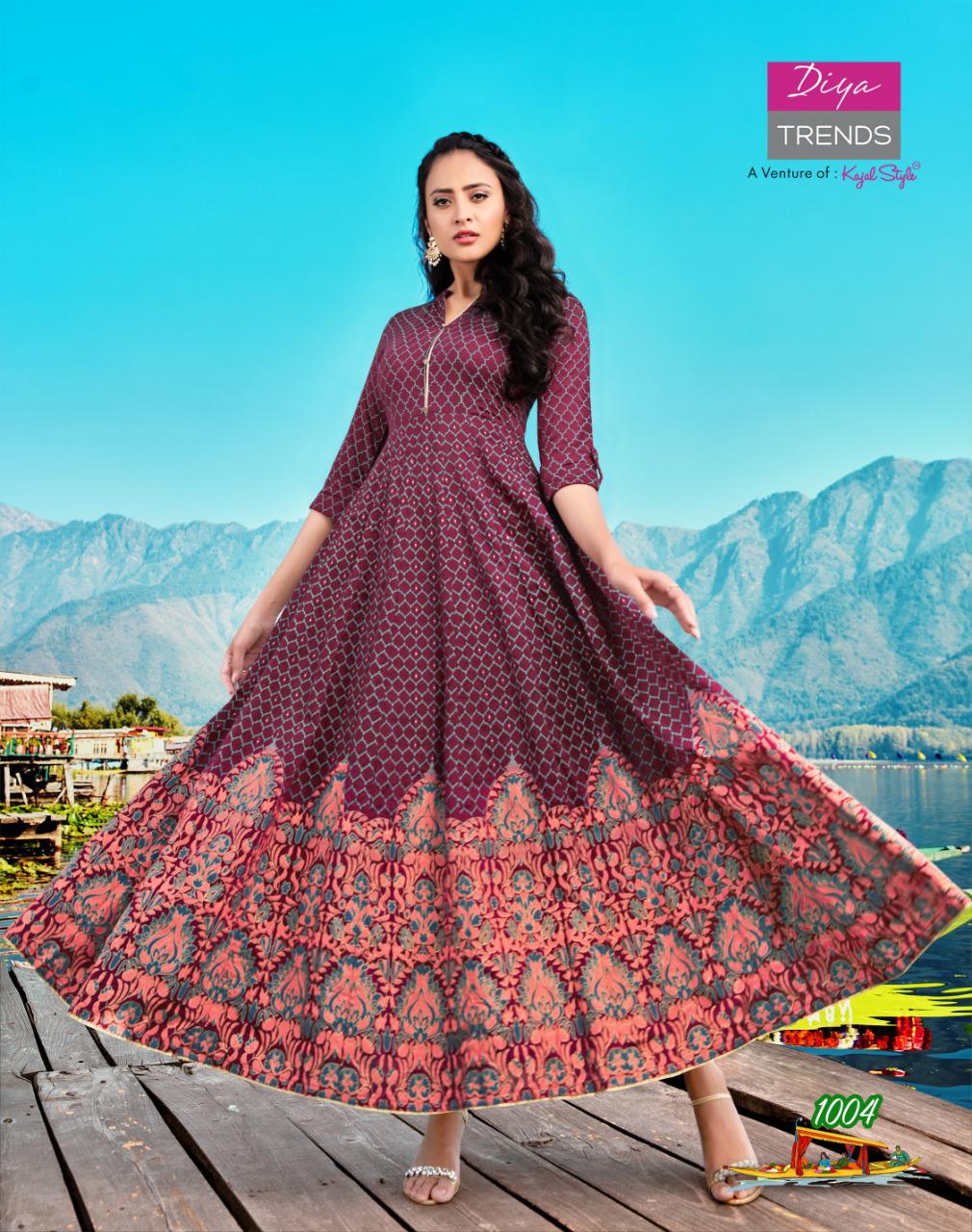 Frock type kurti deals with palazzo