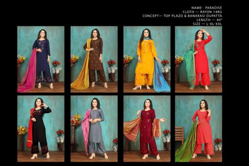 Paradise Kurti with Dupatta Palazzo Wholesale Catalog 8 Pcs 9 510x340 - Paradise Kurti with Dupatta Palazzo Wholesale Catalog 8 Pcs