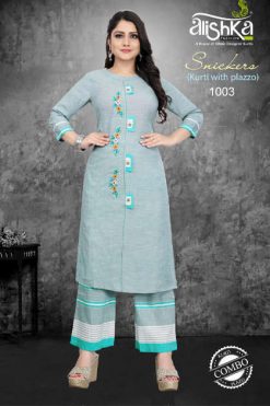 Alishka Snickers Kurti with Palazzo Wholesale Catalog 3 Pcs