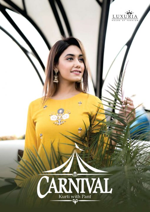Luxuria Carnival Kurti with Pant Wholesale Catalog 5 Pcs 1 510x721 - Luxuria Carnival Kurti with Pant Wholesale Catalog 5 Pcs
