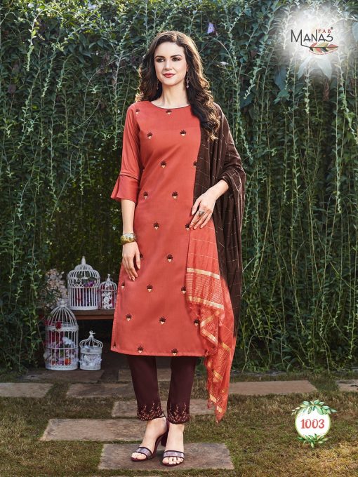 Manas Delight Kurti with Dupatta Bottom Wholesale Catalog 6 Pcs 4 510x680 - Manas Delight Kurti with Dupatta Bottom Wholesale Catalog 6 Pcs