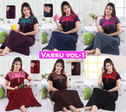 Vassu Vol 1 Nighty Wholesale Catalog 6 Pcs 7 510x453 - Vassu Vol 1 Nighty Wholesale Catalog 6 Pcs