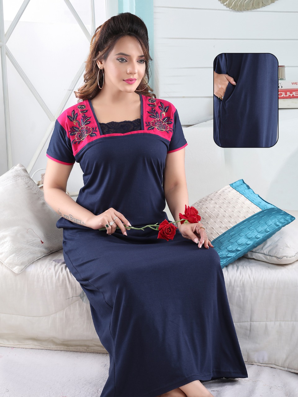 Ladies Cotton Nighties, Size : Free Size at Best Price in Surat | PARIDHAN  GLOBAL EXPORTS