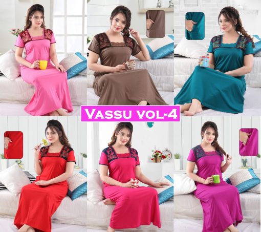 Vassu Vol 4 Nighty Wholesale Catalog 6 Pcs 7 510x453 - Vassu Vol 4 Nighty Wholesale Catalog 6 Pcs