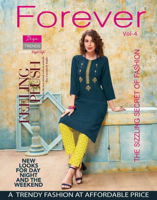 Diya Trends Forever Vol 4 by Kajal Style Kurti with Pant Wholesale Catalog 12 Pcs 1 510x646 - Diya Trends Forever Vol 4 by Kajal Style Kurti with Pant Wholesale Catalog 12 Pcs