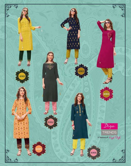 Diya Trends Forever Vol 4 by Kajal Style Kurti with Pant Wholesale Catalog 12 Pcs 14 510x646 - Diya Trends Forever Vol 4 by Kajal Style Kurti with Pant Wholesale Catalog 12 Pcs