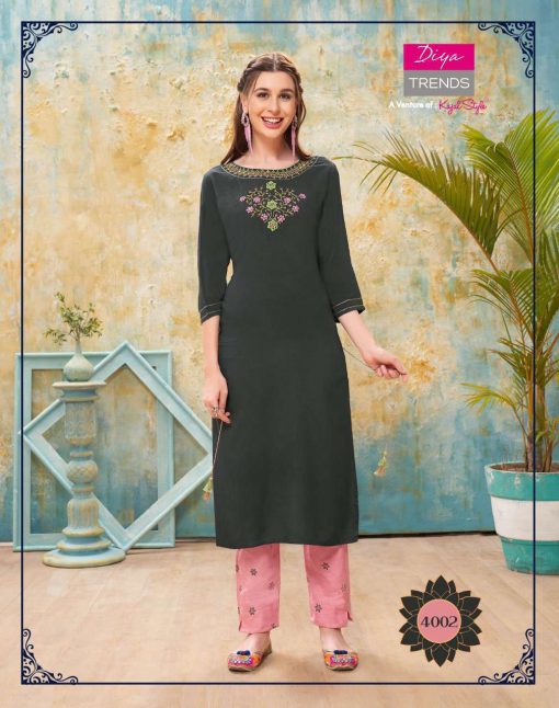 Diya Trends Forever Vol 4 by Kajal Style Kurti with Pant Wholesale Catalog 12 Pcs 3 510x646 - Diya Trends Forever Vol 4 by Kajal Style Kurti with Pant Wholesale Catalog 12 Pcs