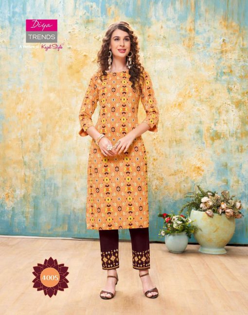 Diya Trends Forever Vol 4 by Kajal Style Kurti with Pant Wholesale Catalog 12 Pcs 6 510x646 - Diya Trends Forever Vol 4 by Kajal Style Kurti with Pant Wholesale Catalog 12 Pcs