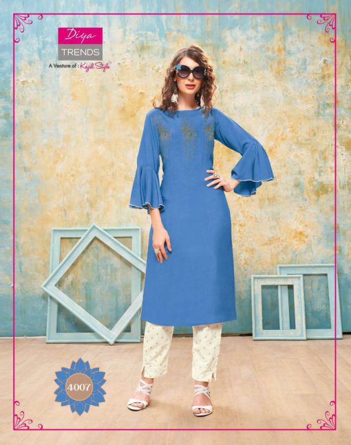 Diya Trends Forever Vol 4 by Kajal Style Kurti with Pant Wholesale Catalog 12 Pcs 8 510x646 - Diya Trends Forever Vol 4 by Kajal Style Kurti with Pant Wholesale Catalog 12 Pcs