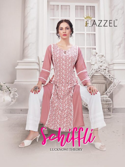 Hazzel Schiffli Lucknowi Kurti with Pant Wholesale Catalog 5 Pcs 1 510x680 - Hazzel Schiffli Lucknowi Kurti with Pant Wholesale Catalog 5 Pcs