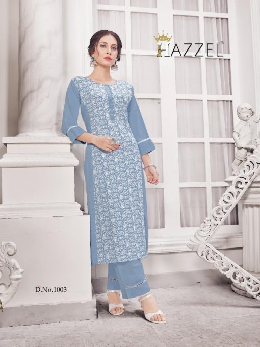 Hazzel Schiffli Lucknowi Kurti with Pant Wholesale Catalog 5 Pcs 4 510x680 - Hazzel Schiffli Lucknowi Kurti with Pant Wholesale Catalog 5 Pcs