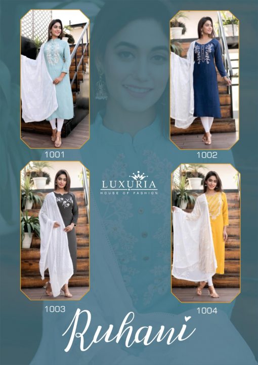 Luxuria Ruhani Kurti with Dupatta Wholesale Catalog 4 Pcs 11 510x721 - Luxuria Ruhani Kurti with Dupatta Wholesale Catalog 4 Pcs